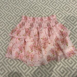 Katie J NYC Pink Floral Mini Skirt